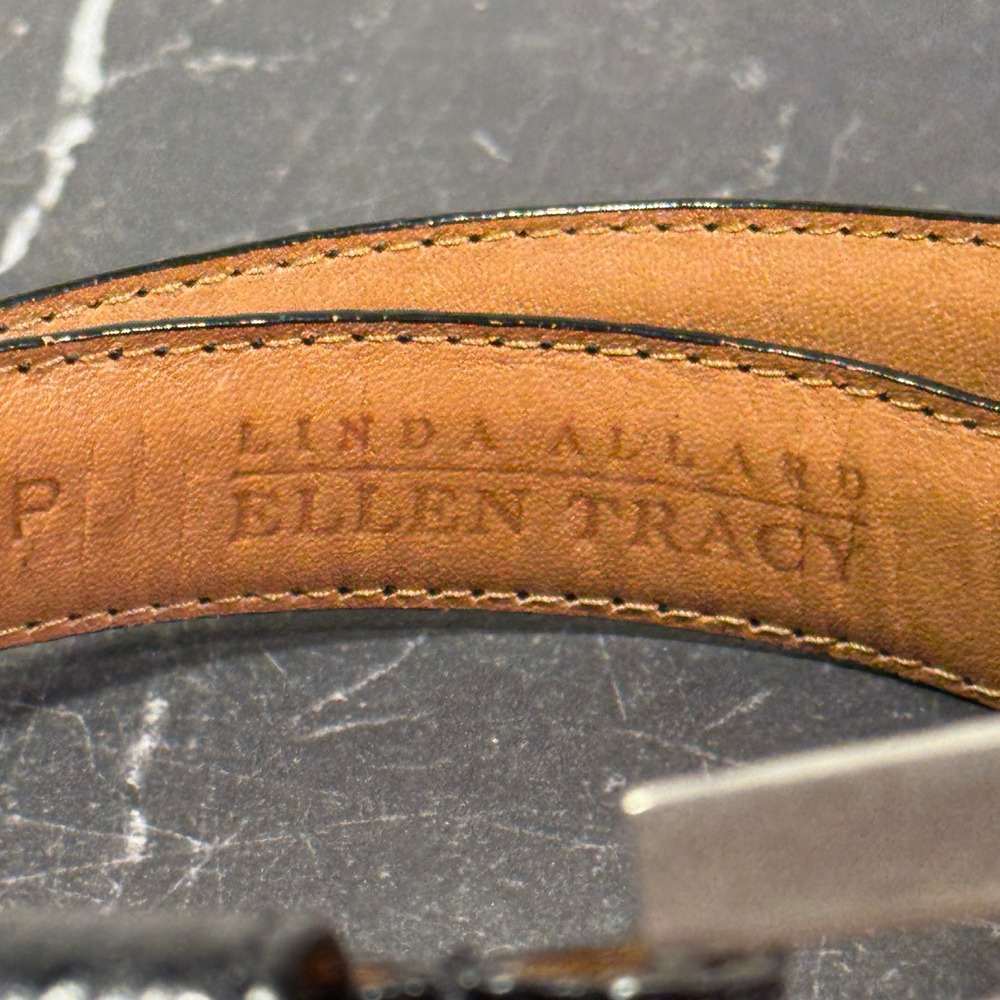Linda Allard Ellen‎ Tracy Black Genuine Reptile Belt | Size 6 - Picture 5 of 10